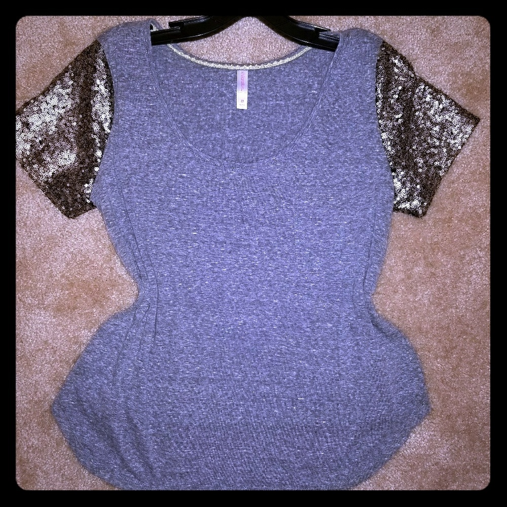 Sequin Sleeved T-shirt